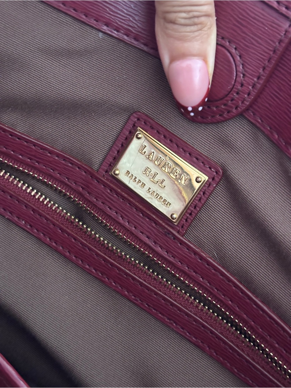Lauren Ralph Lauren Newbury satchel leather handbag - Picture 6 of 10